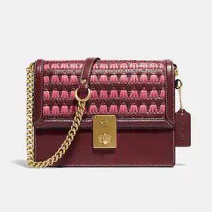 Coach Hutton Shoulder Bag with Weaving | Free Card Case!!